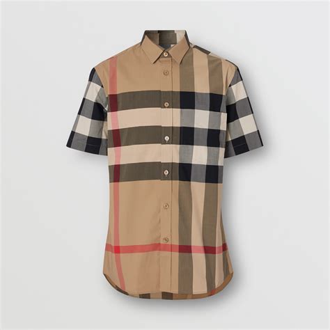 check stretch cotton poplin shirt burberry|Burberry Check shirt.